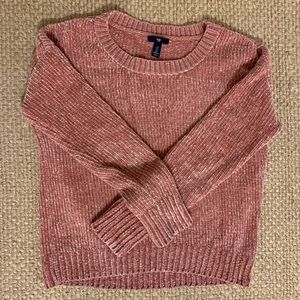 Gap Knit Sweater: Pink “Velour-esque” Material